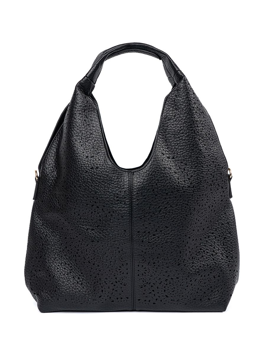 Black Perforated Shoulder Bag