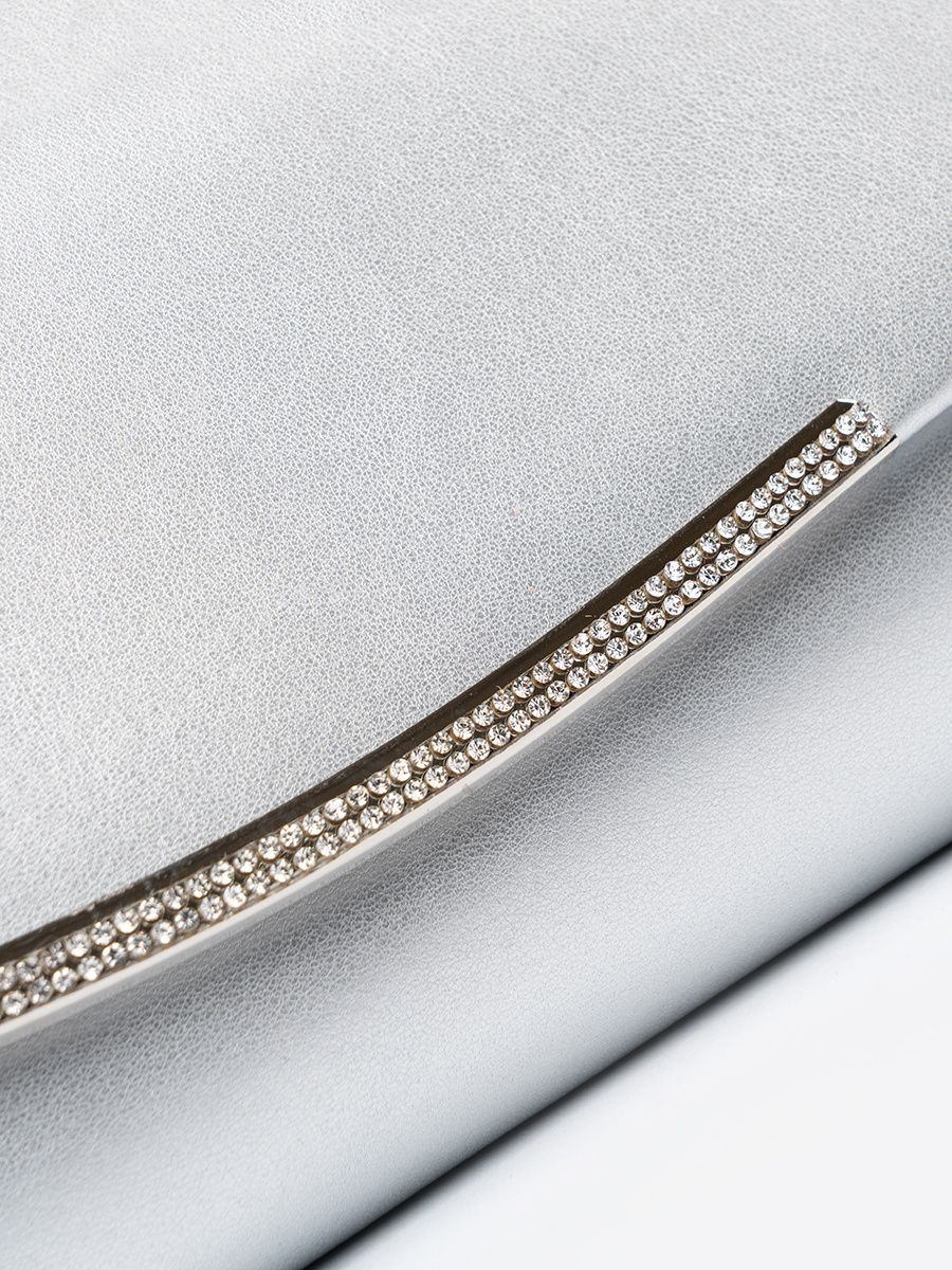Silver Clutch with Chain