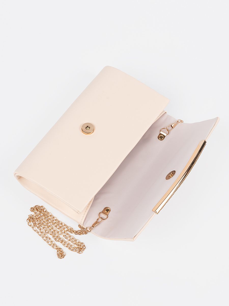 Light Beige Clutch with Chain