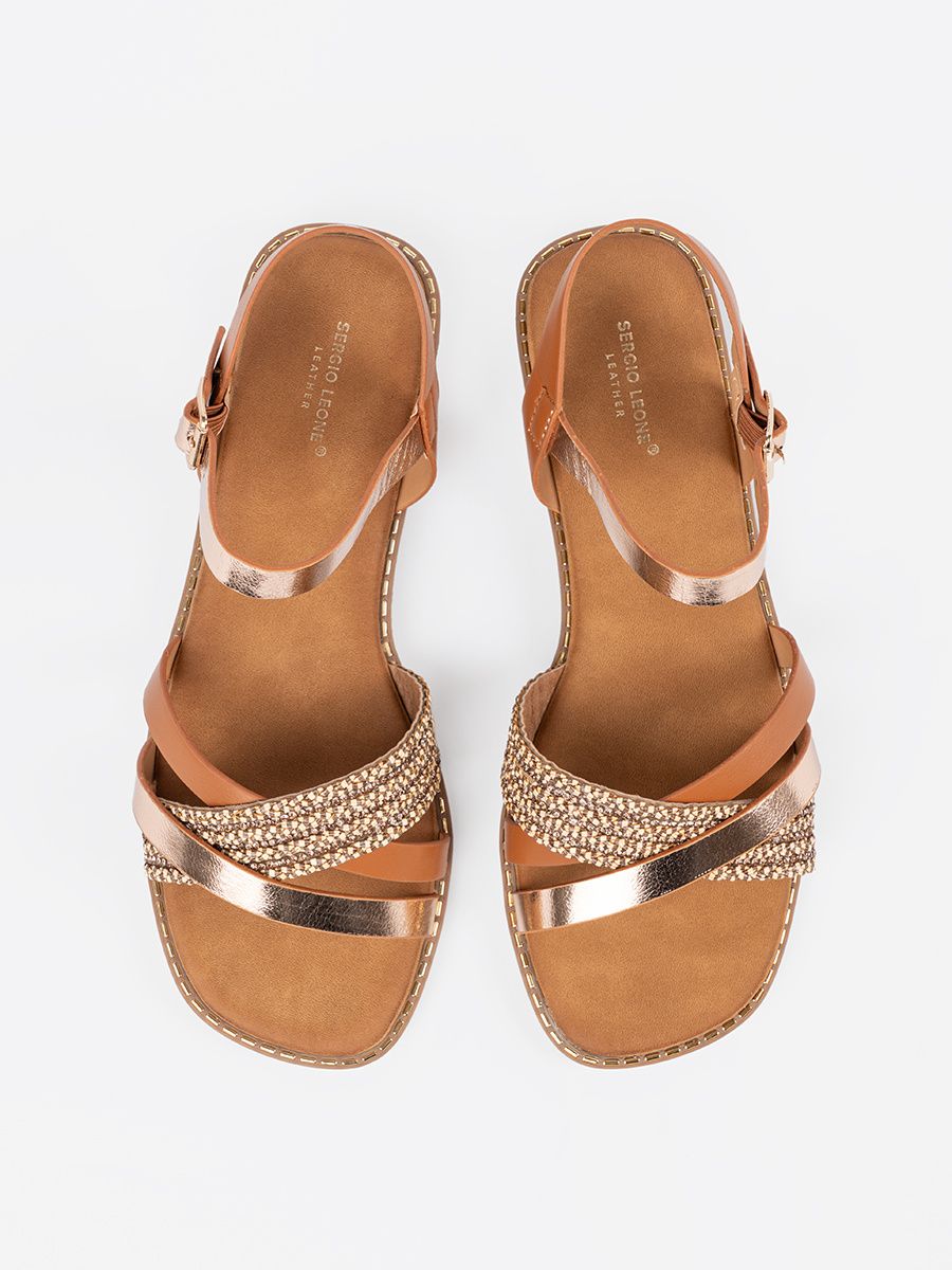 Brown Sandals with Flat Sole by Sergio Leone