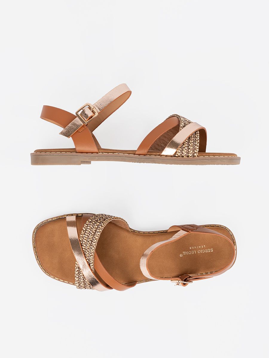 Brown Sandals with Flat Sole by Sergio Leone