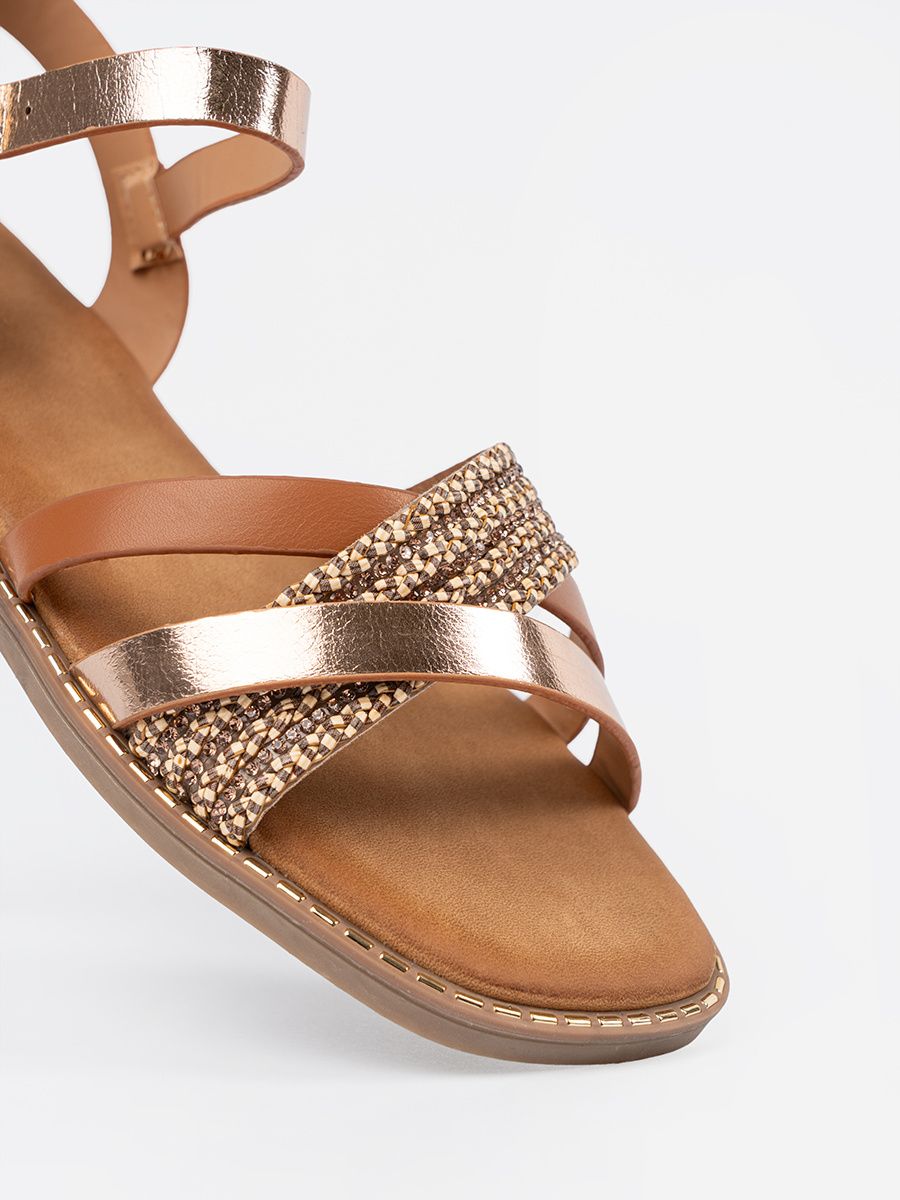 Brown Sandals with Flat Sole by Sergio Leone