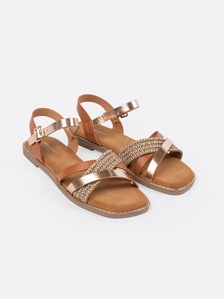 Brown Sandals with Flat Sole by Sergio Leone