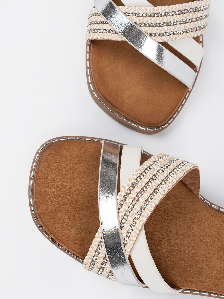 White Flat Sandals by Sergio Leone