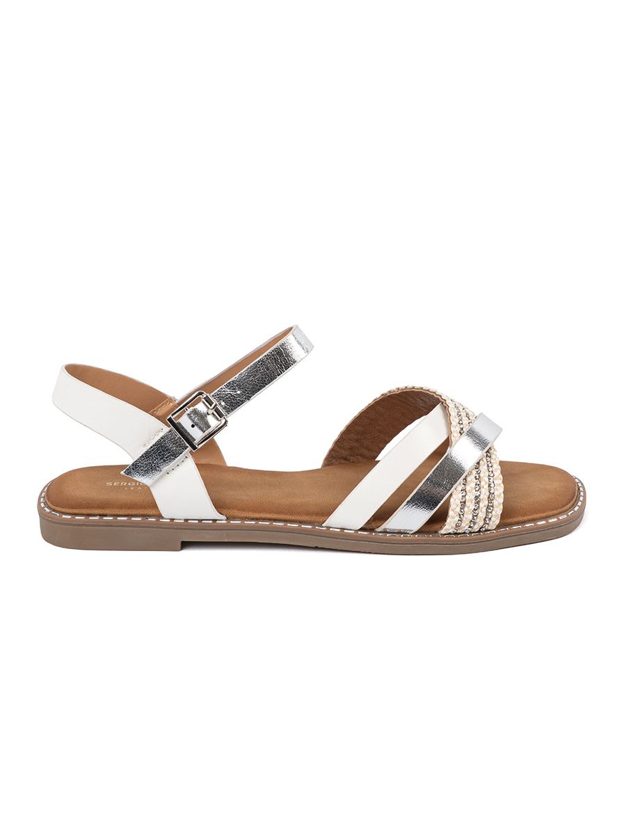 White Flat Sandals by Sergio Leone