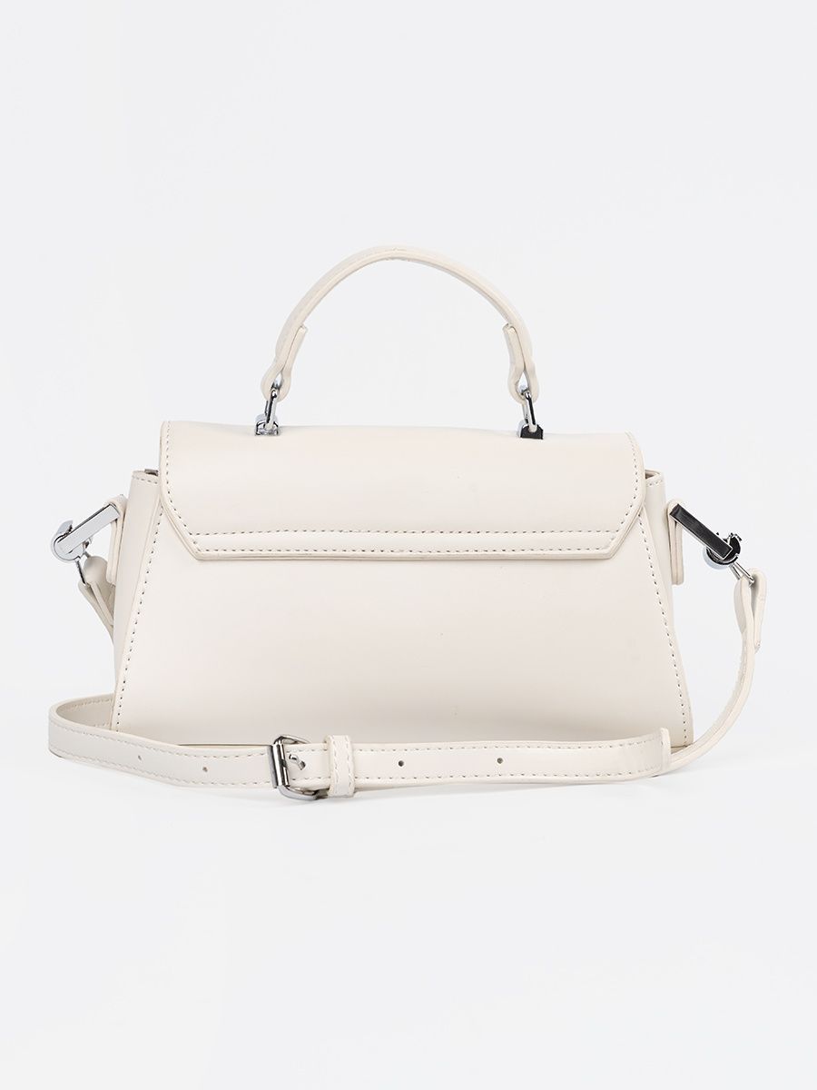 Light Beige Small Handbag with Handle