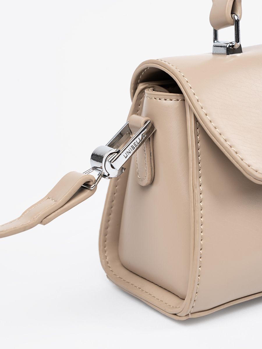 Beige Small Handbag with Handle