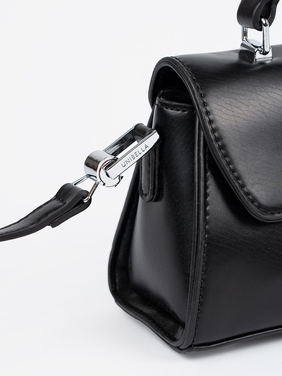 Elegant Black Handbag with Strap