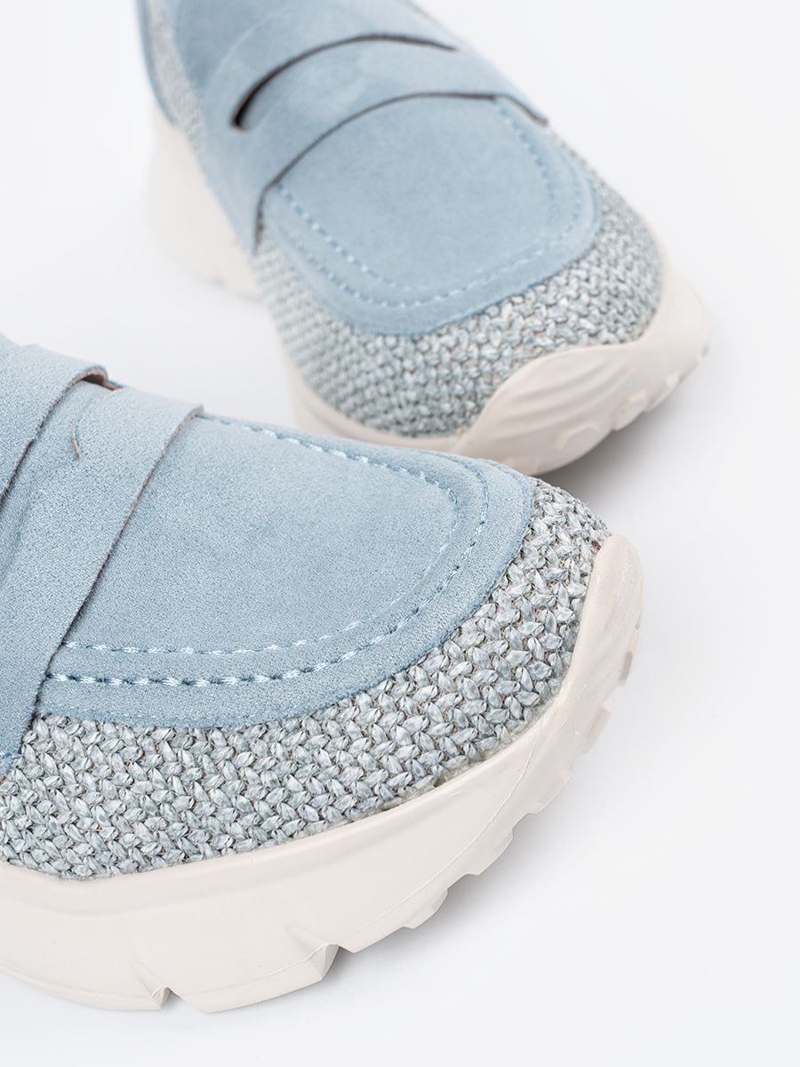 Blue Casual Shoes with Thick Sole