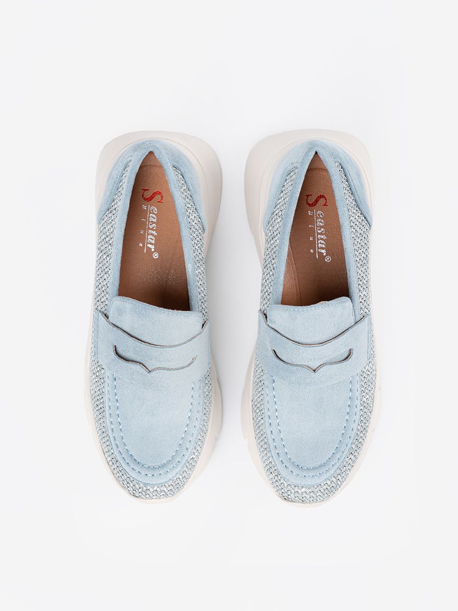 Blue Casual Shoes with Thick Sole