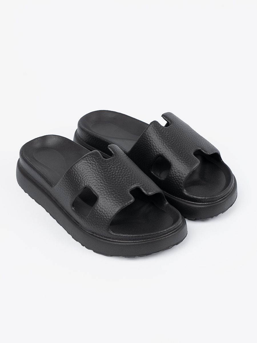 Black Platform Slippers