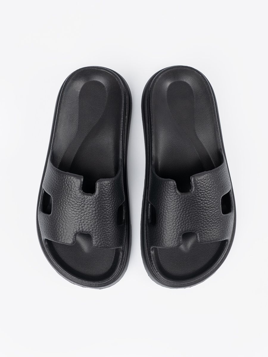 Black Platform Slippers