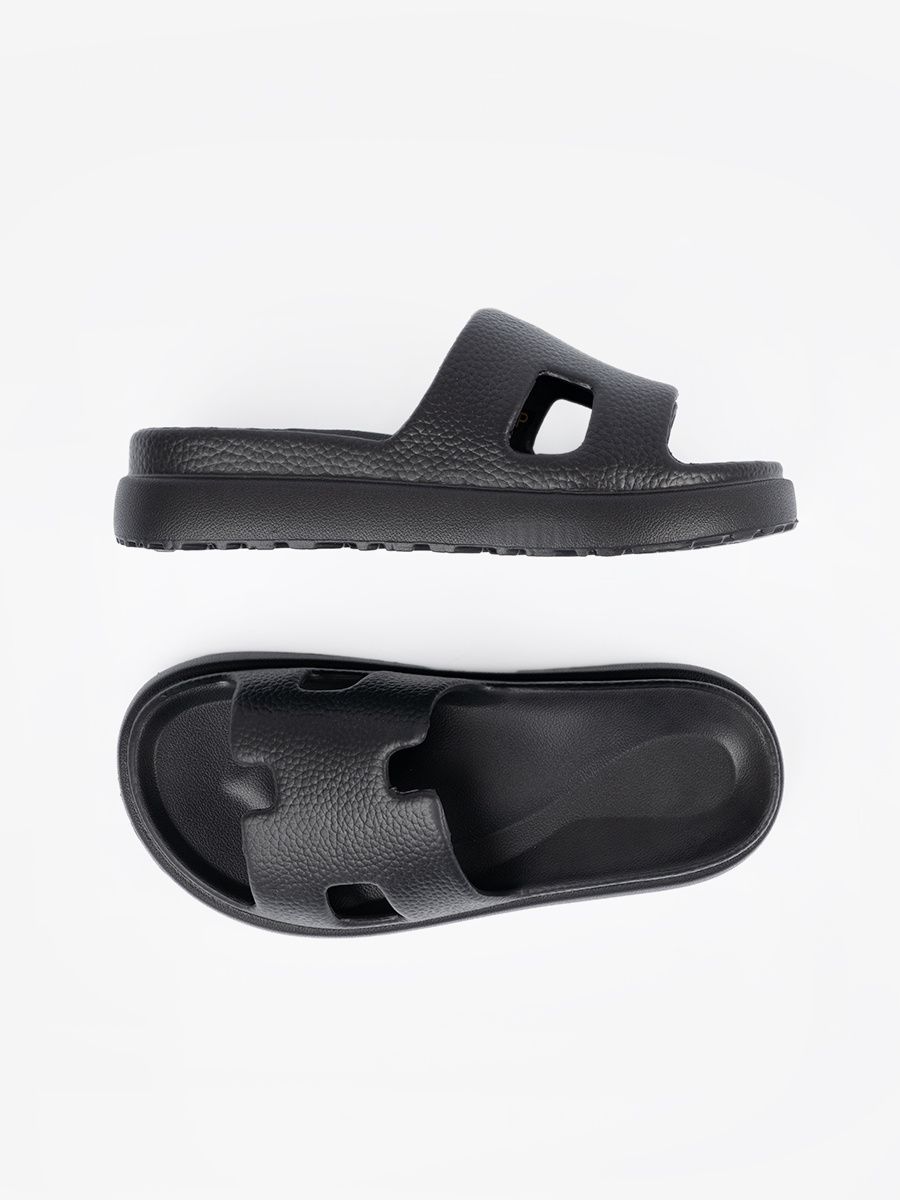 Black Platform Slippers