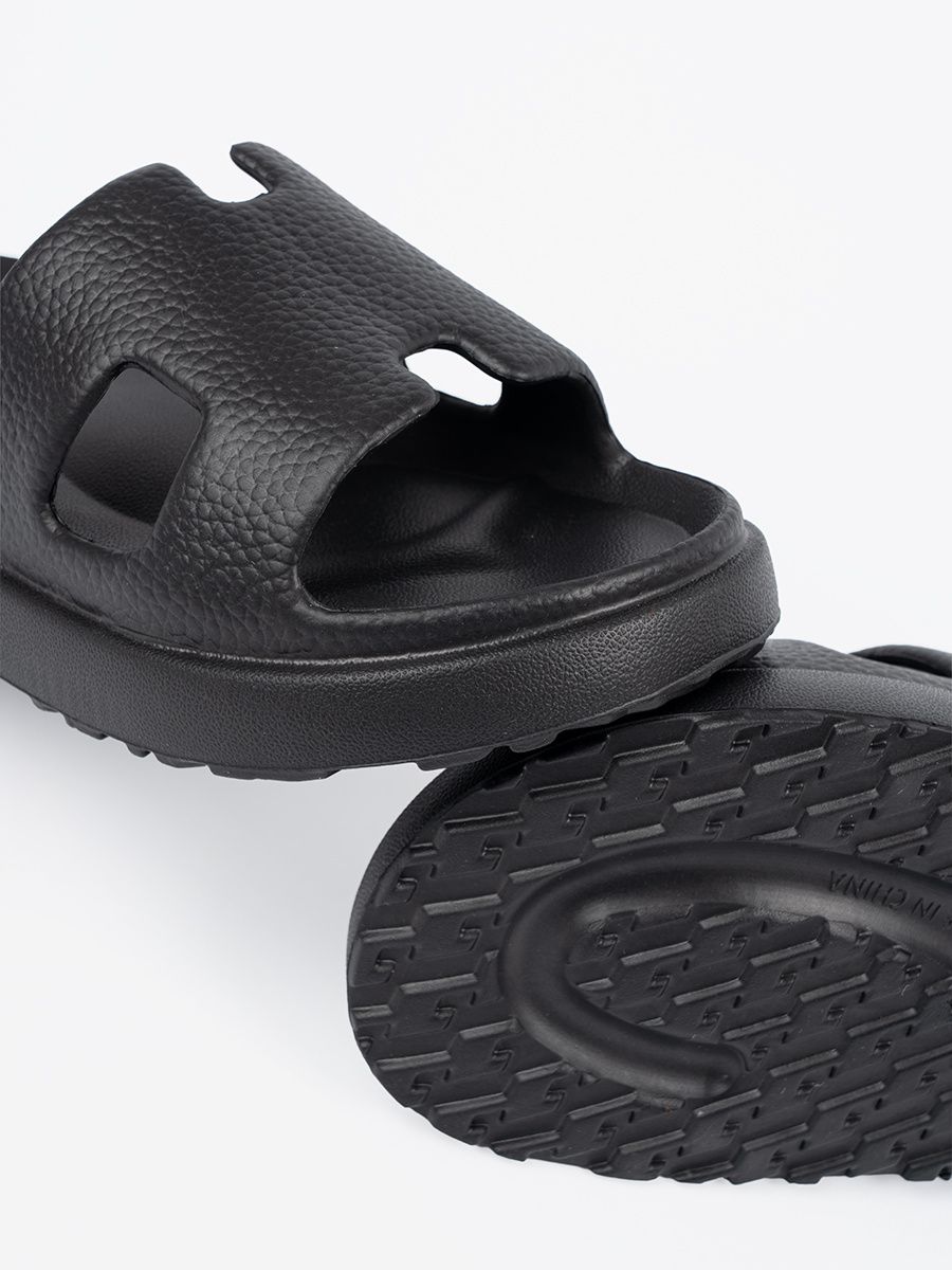 Black Platform Slippers