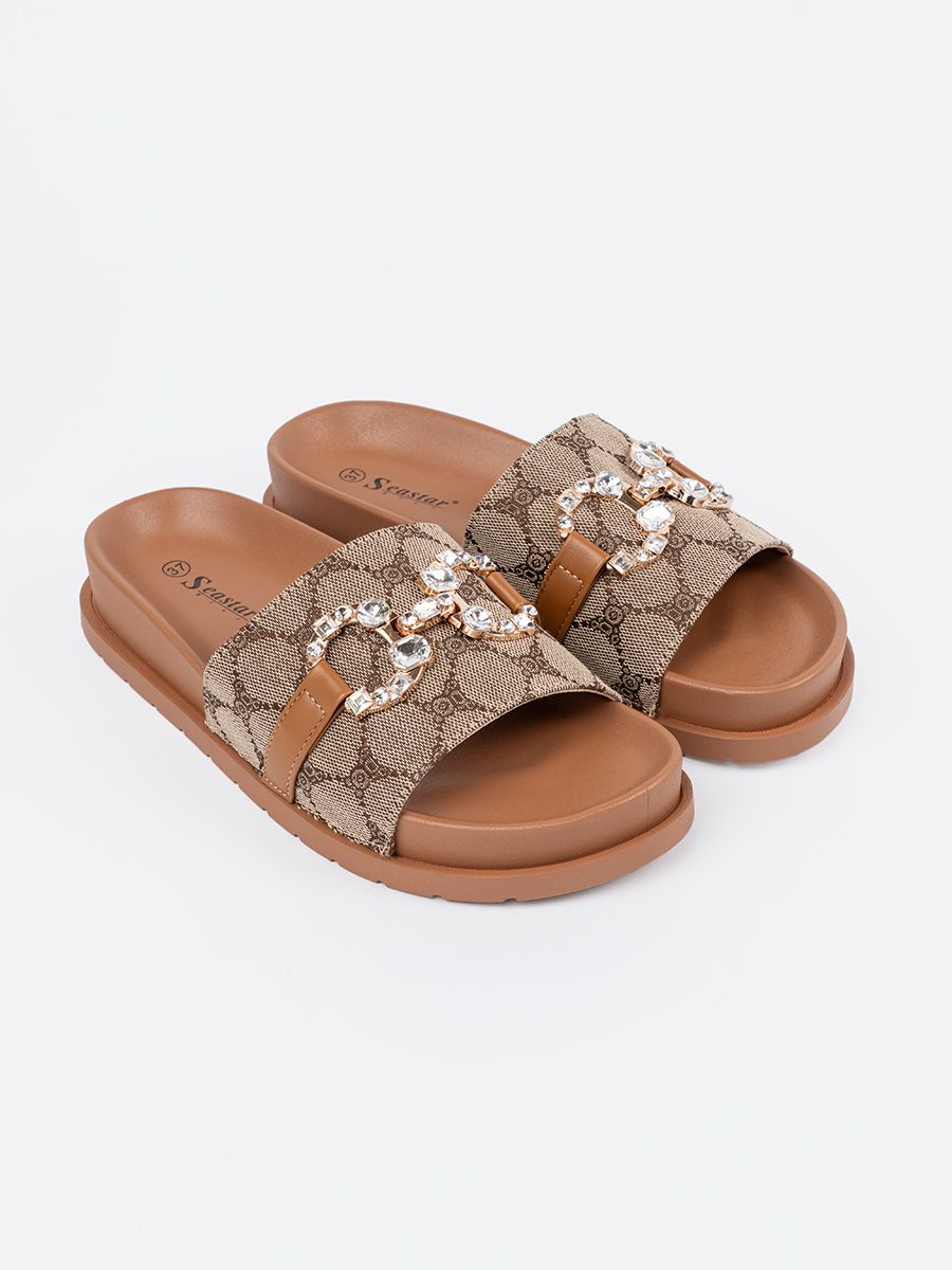 Brown Decorative Slippers