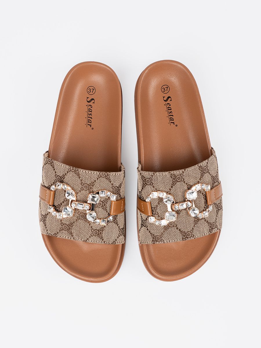 Brown Decorative Slippers