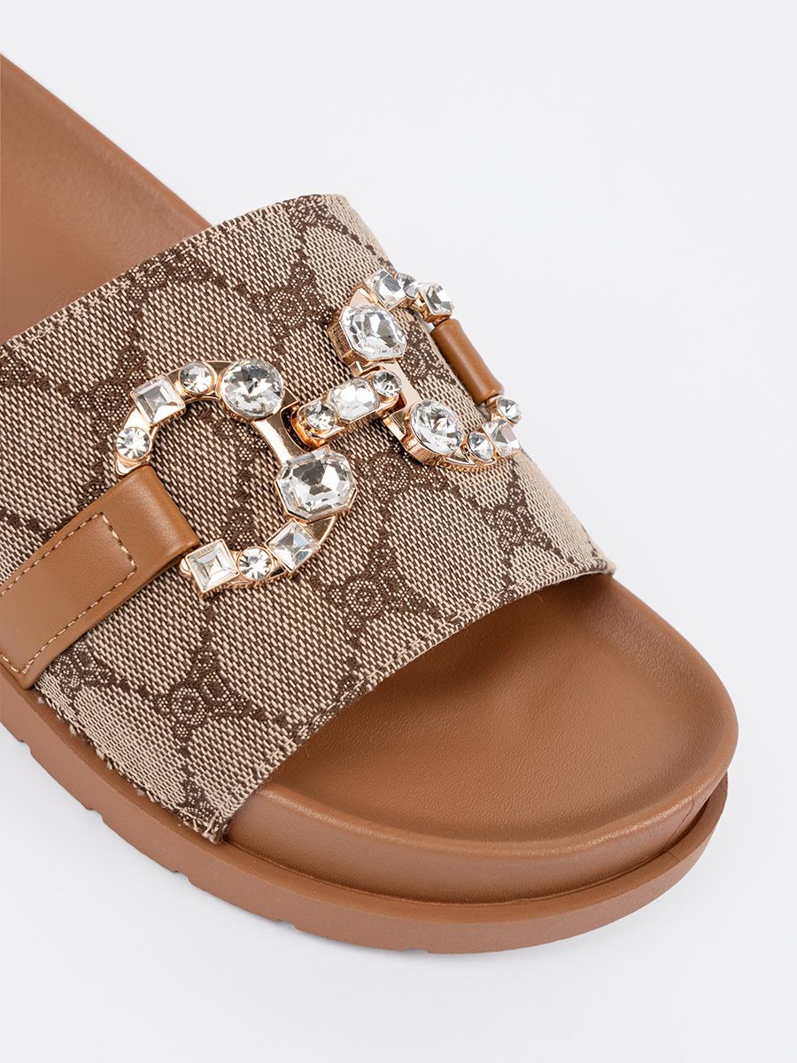 Brown Decorative Slippers