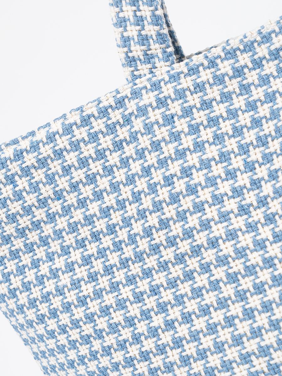 Blue Checkered Beach Bag