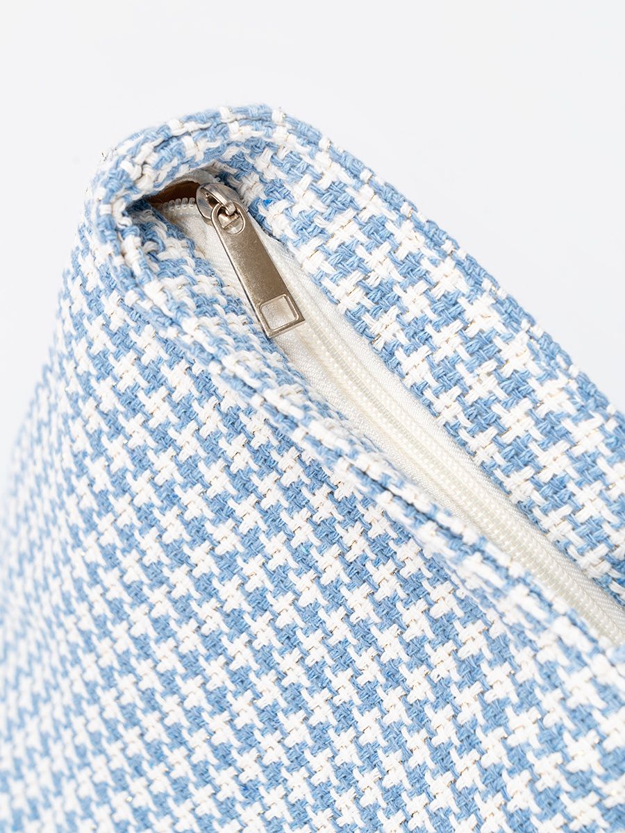 Blue Checkered Beach Bag