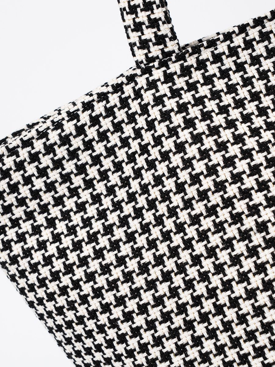 Black and White Checkered Beach Bag