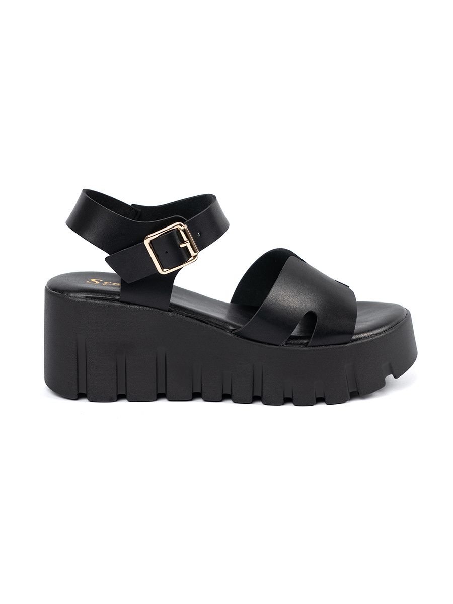 Black High Platform Sandals