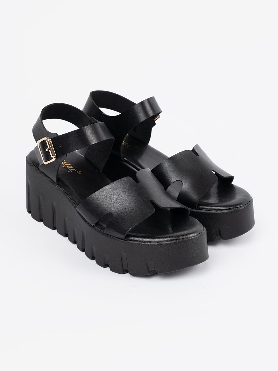 Black High Platform Sandals