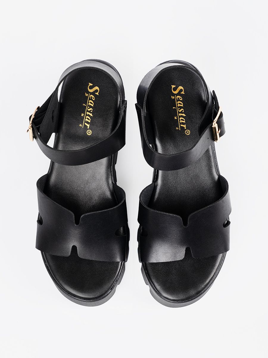 Black High Platform Sandals