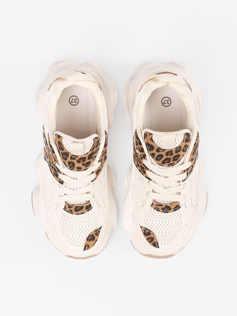 Sneakers with Thick Sole in Leopard Print