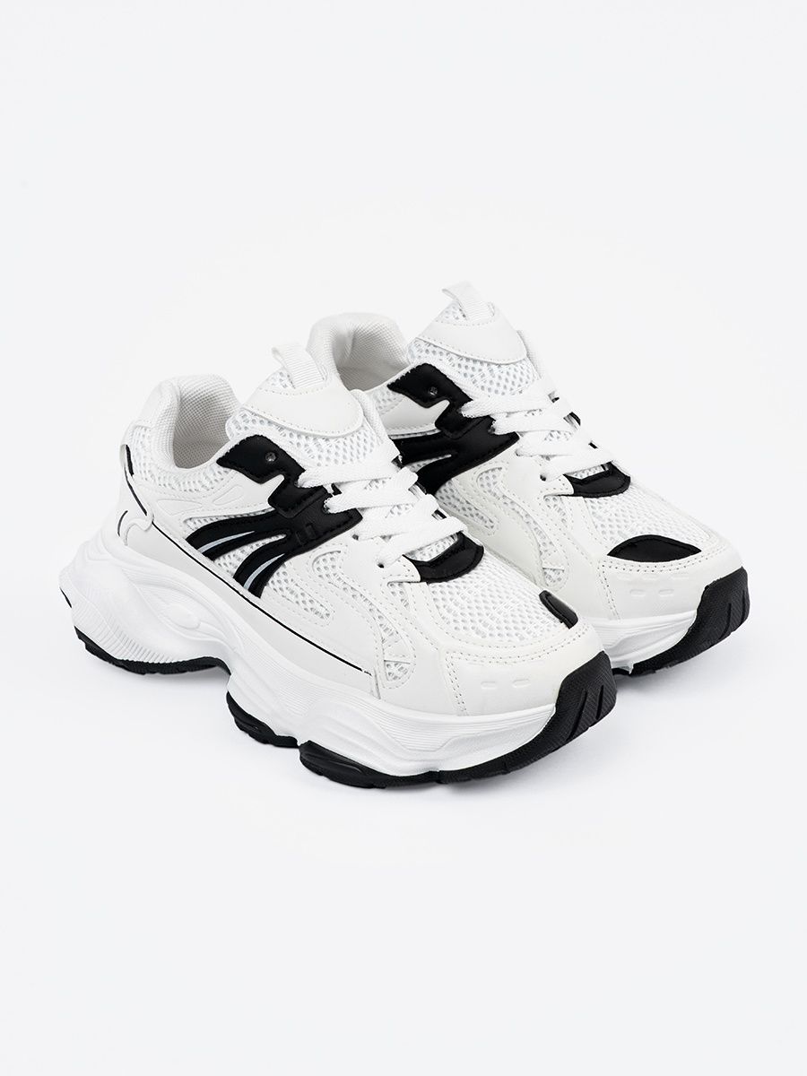 White Sneakers with Thick Sole