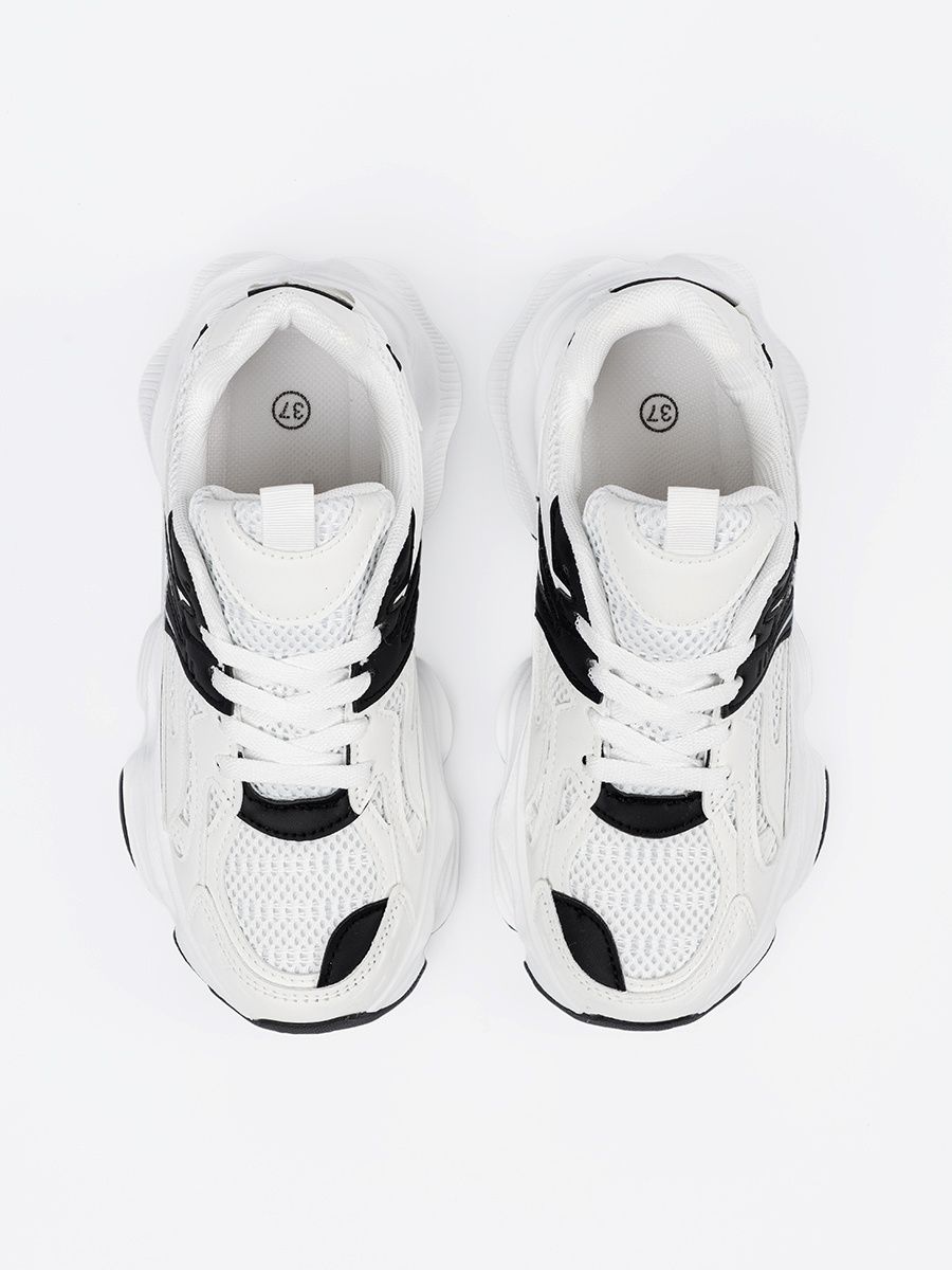 White Sneakers with Thick Sole