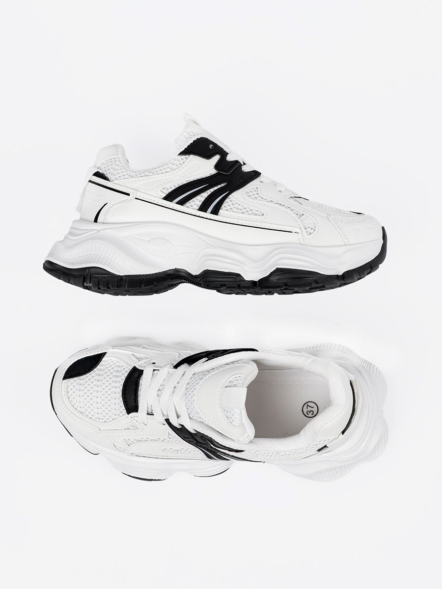 White Sneakers with Thick Sole