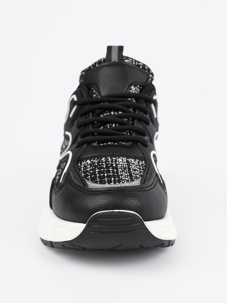 Black Sneakers with Decorative Inserts