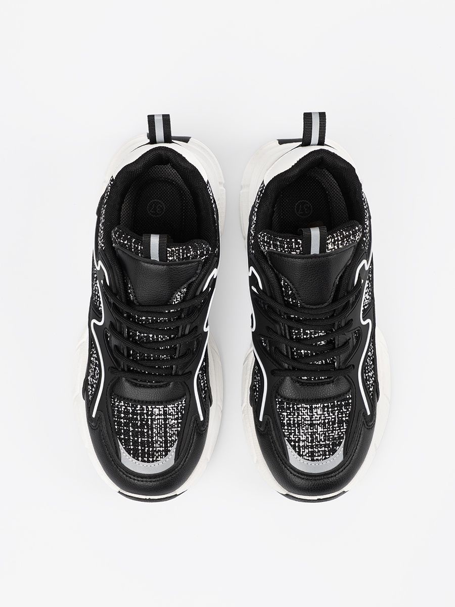 Black Sneakers with Decorative Inserts