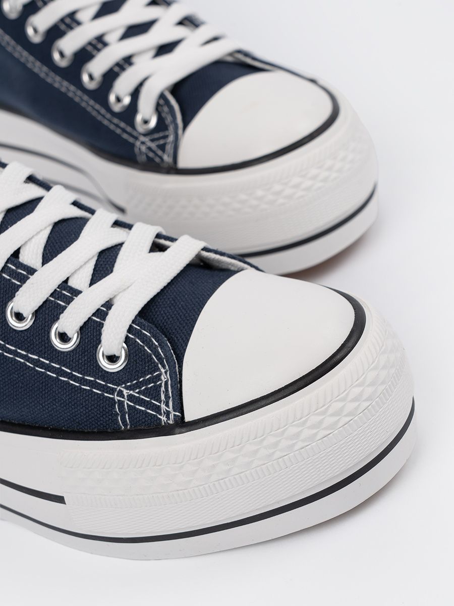 Women's Navy Platform Sneakers