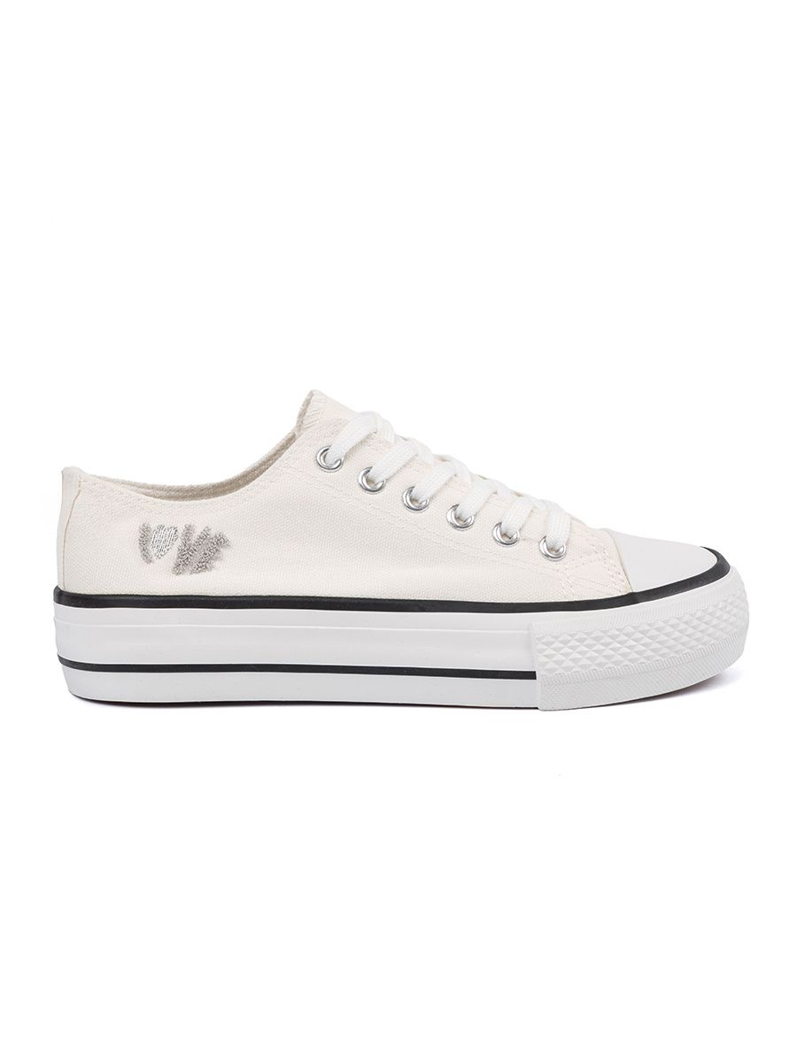 White Sneakers with Love Print