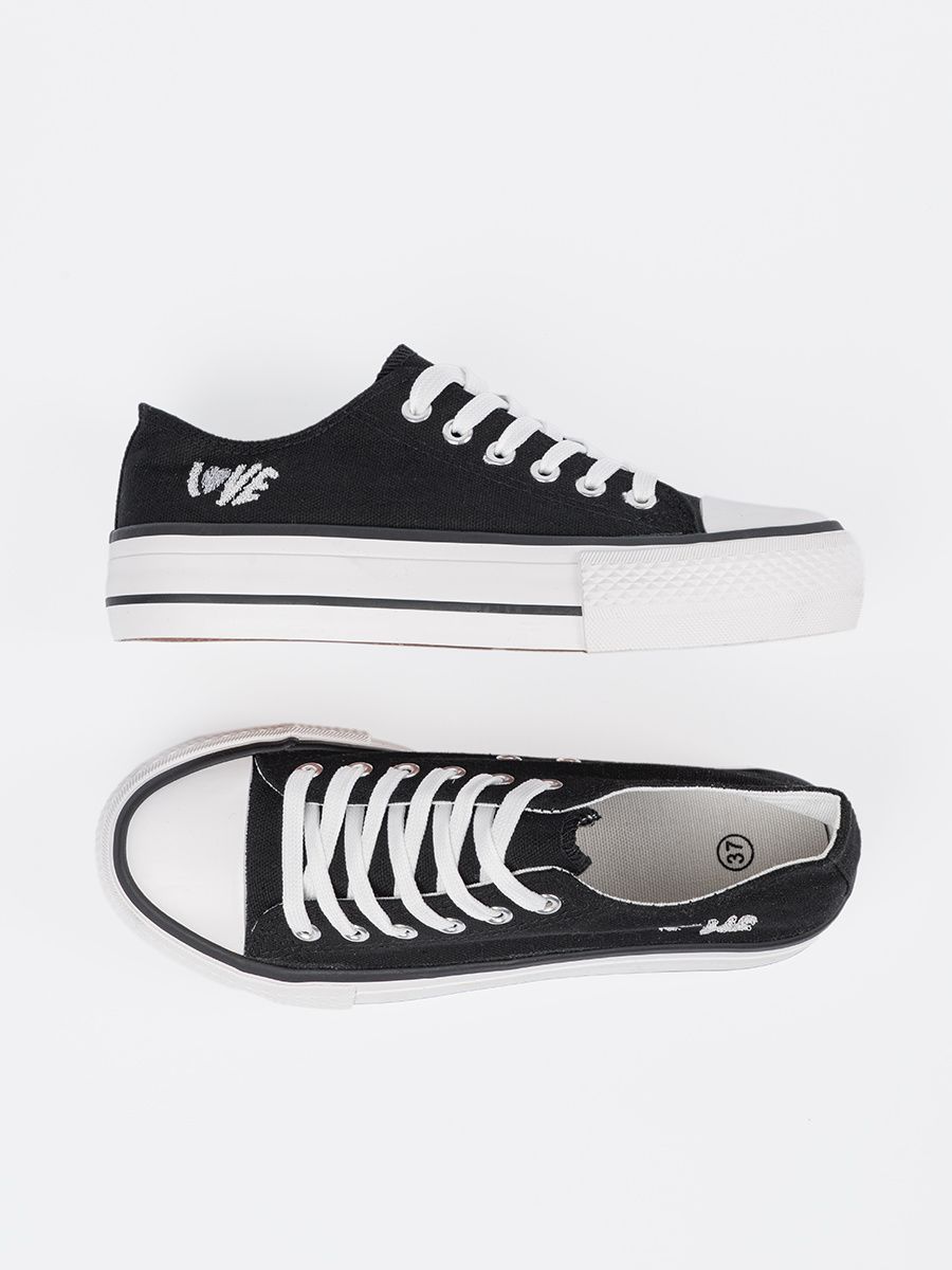 Black Sneakers with Love Inscription
