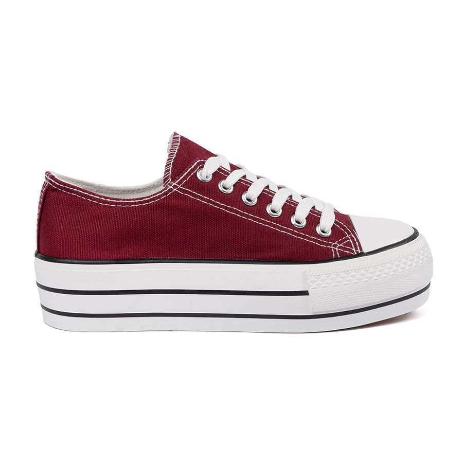 Burgundy Women's Platform Sneakers