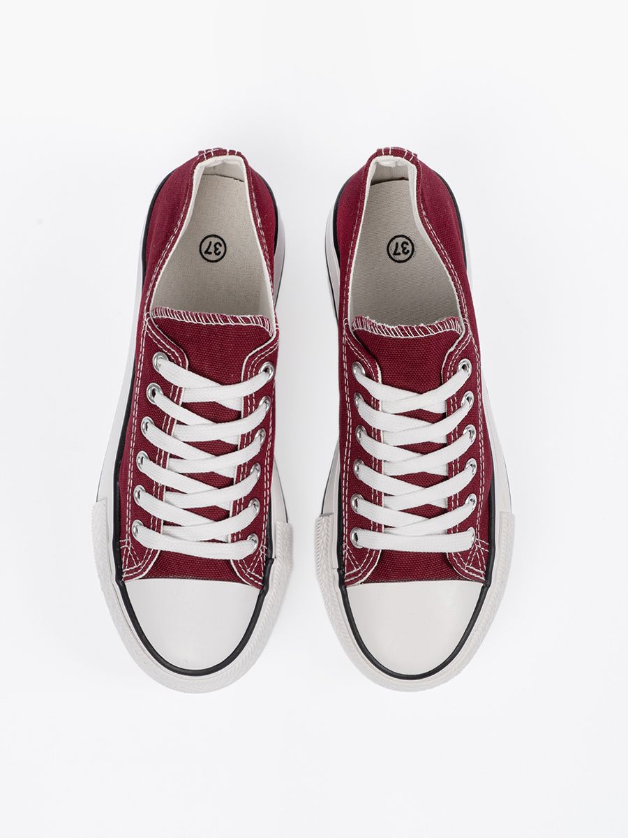 Burgundy Women's Platform Sneakers