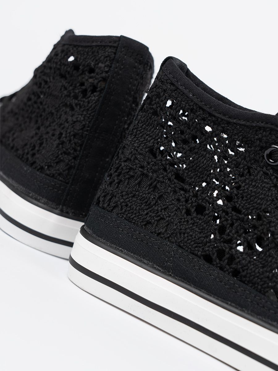 Perforated Black Sneakers