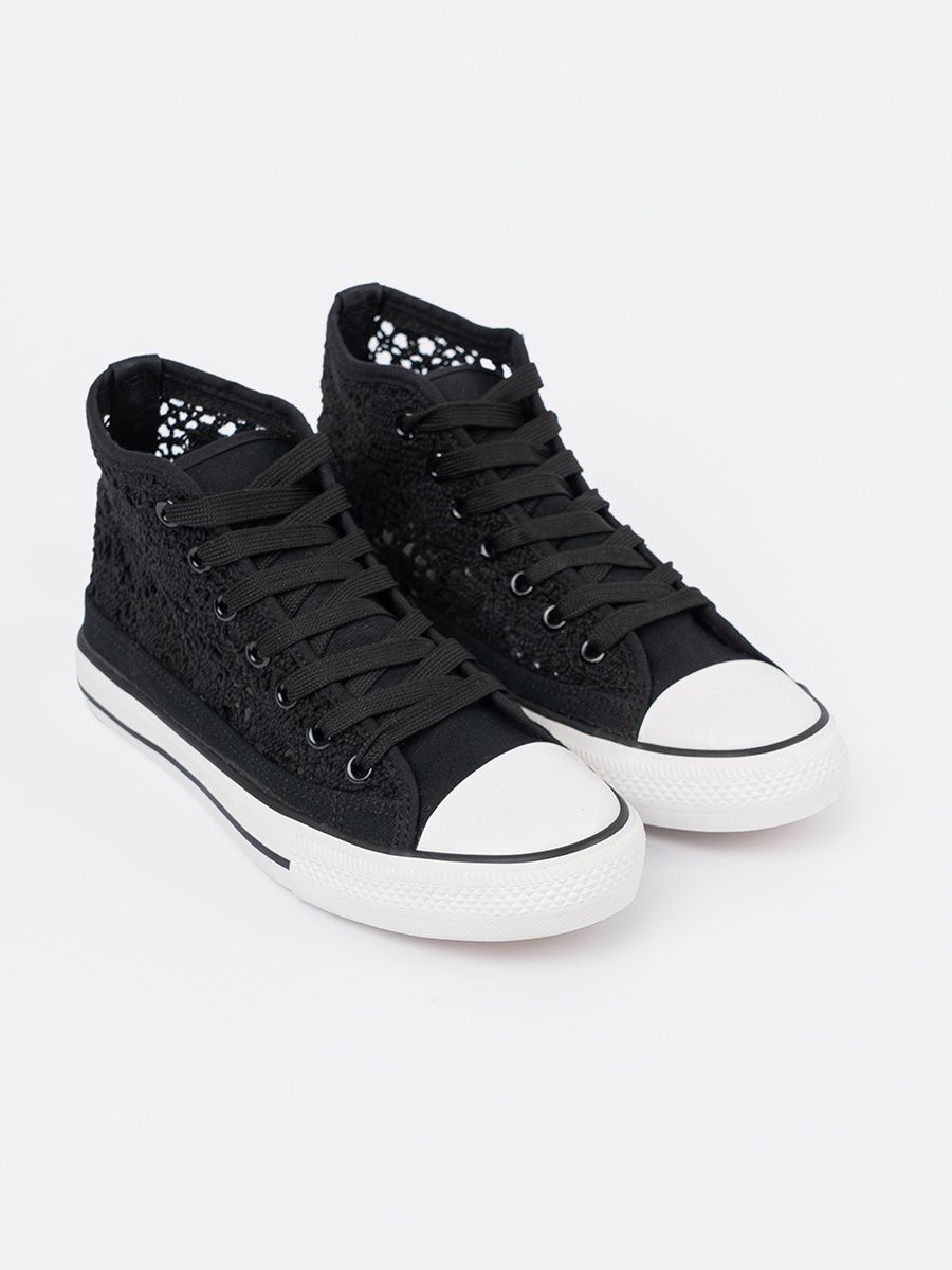 Perforated Black Sneakers