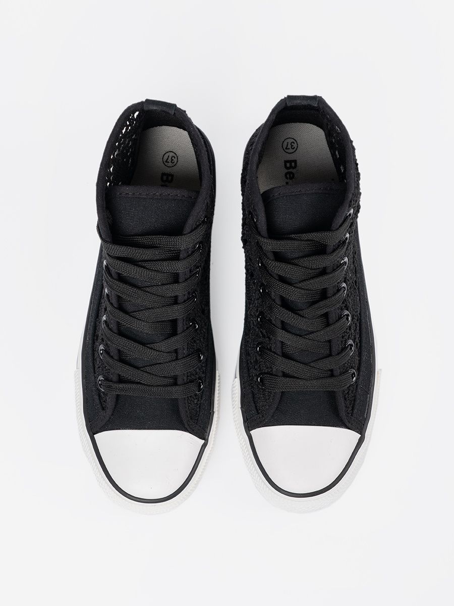 Perforated Black Sneakers