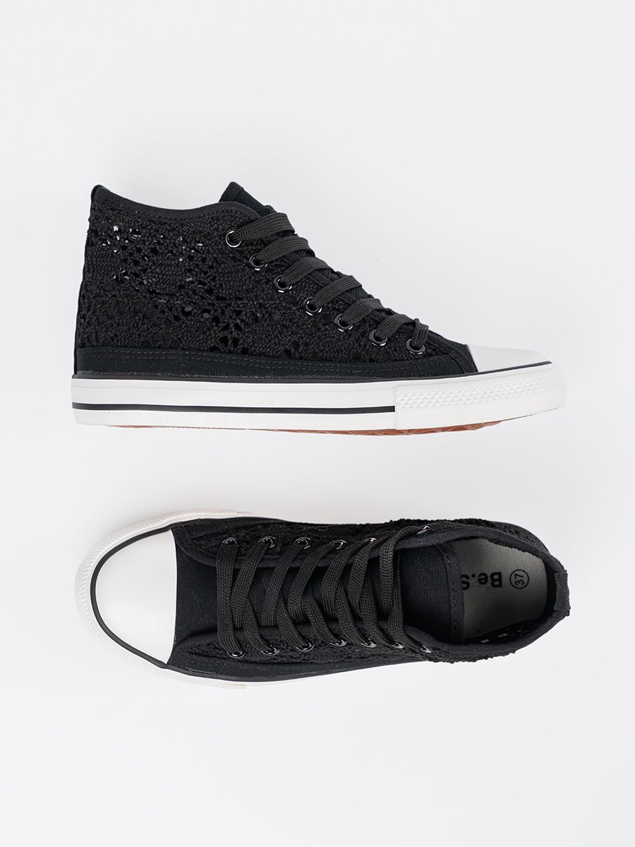 Perforated Black Sneakers