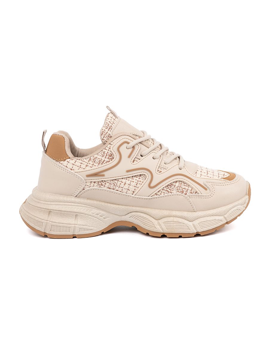 Light Beige Women's Platform Sneakers