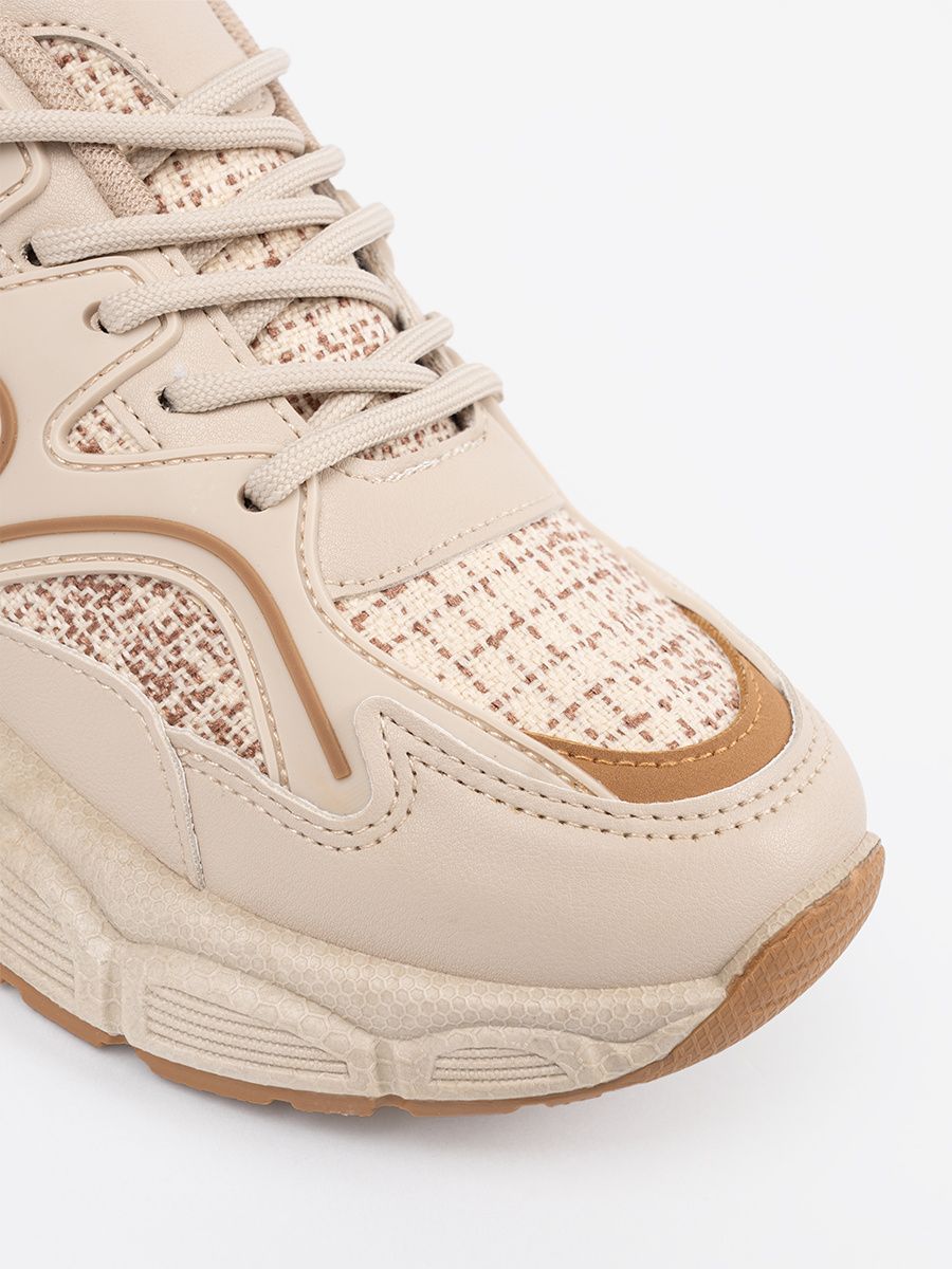 Light Beige Women's Platform Sneakers