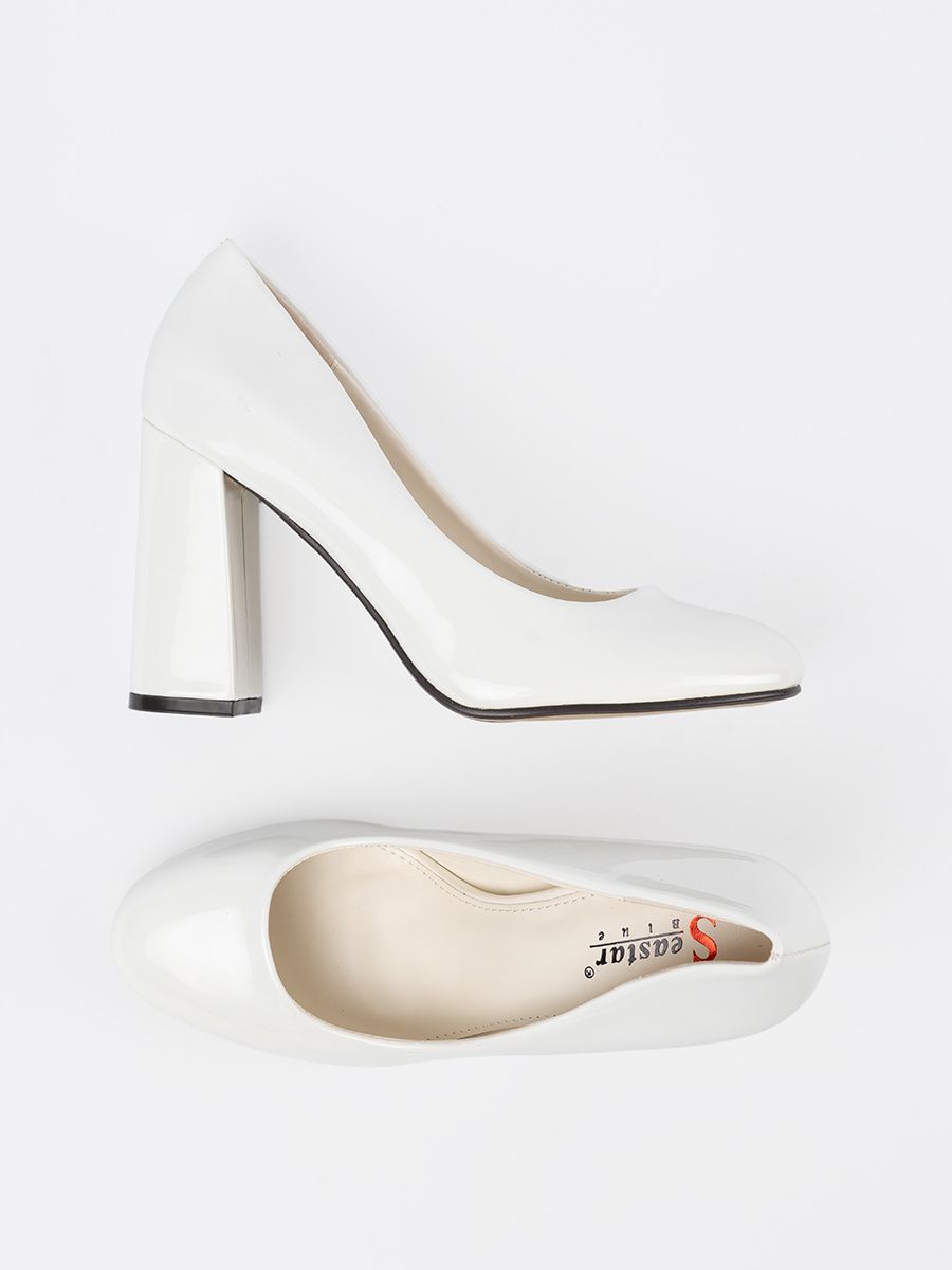 White Patent Pumps