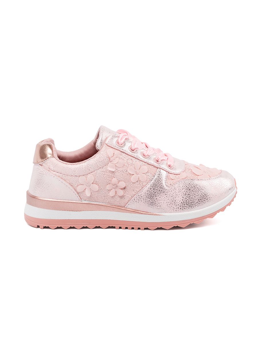 Pink Sneakers with Floral Pattern