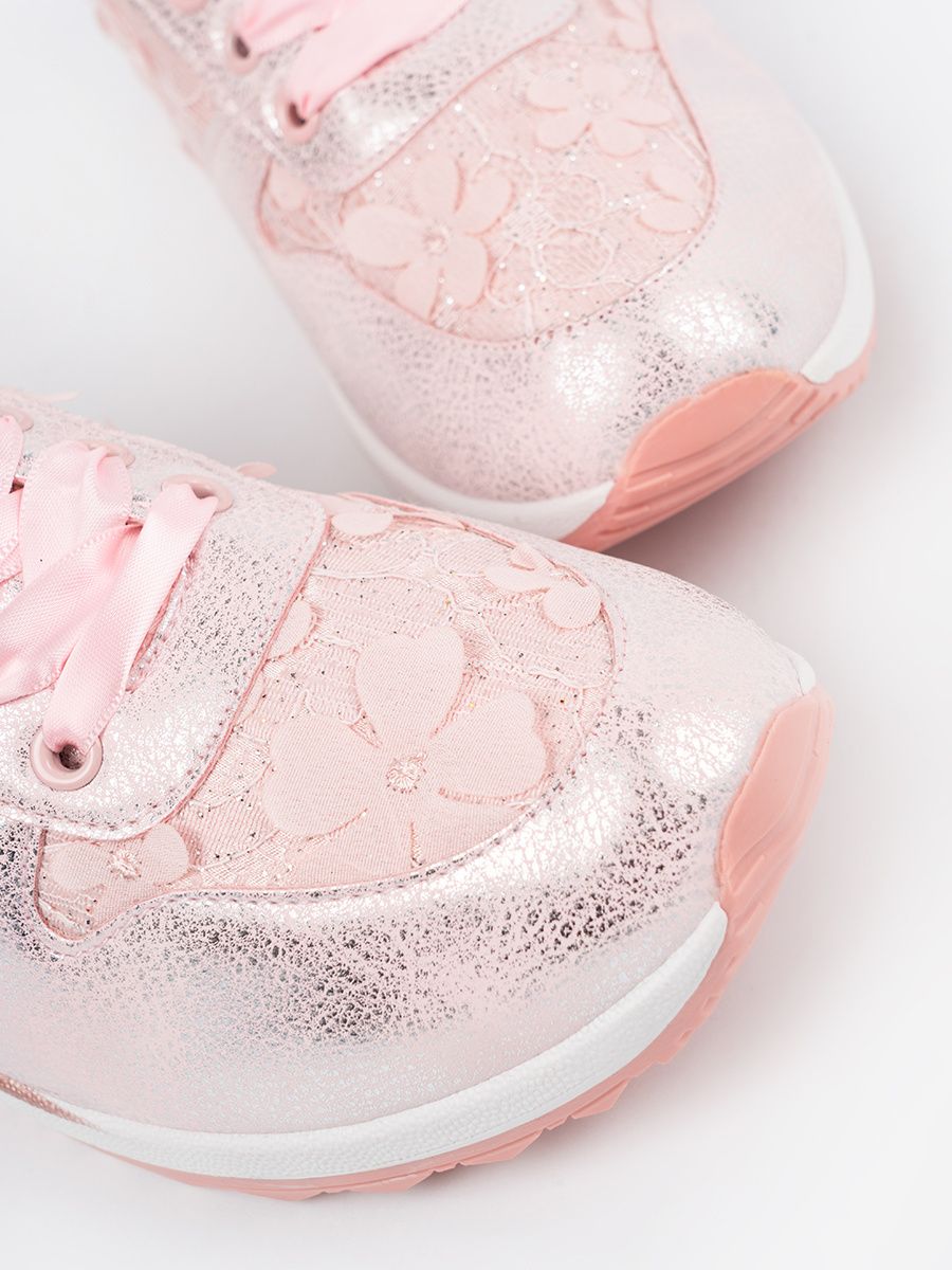 Pink Sneakers with Floral Pattern