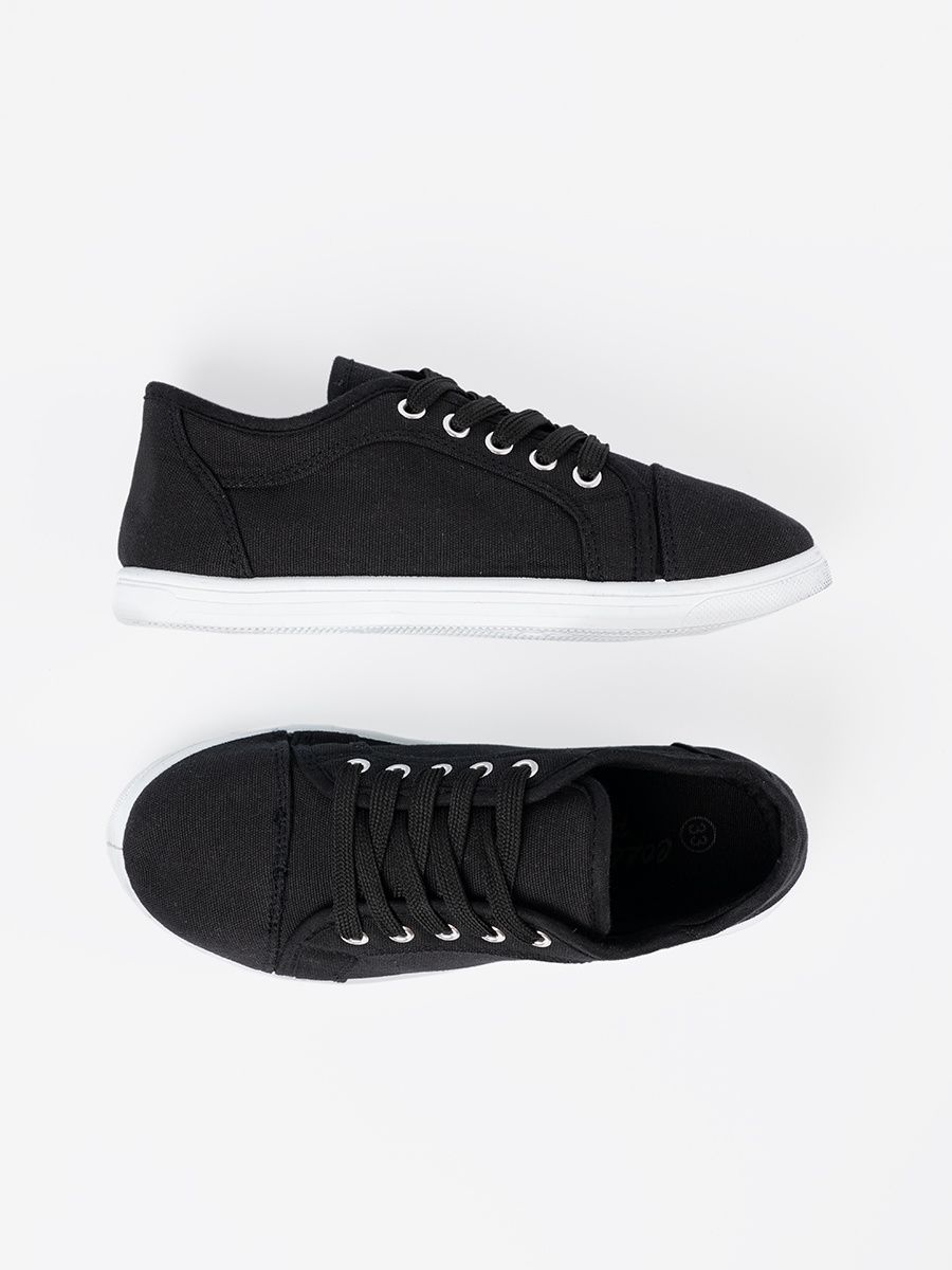 Black Lace-Up Sneakers