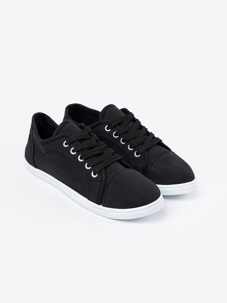 Black Lace-Up Sneakers