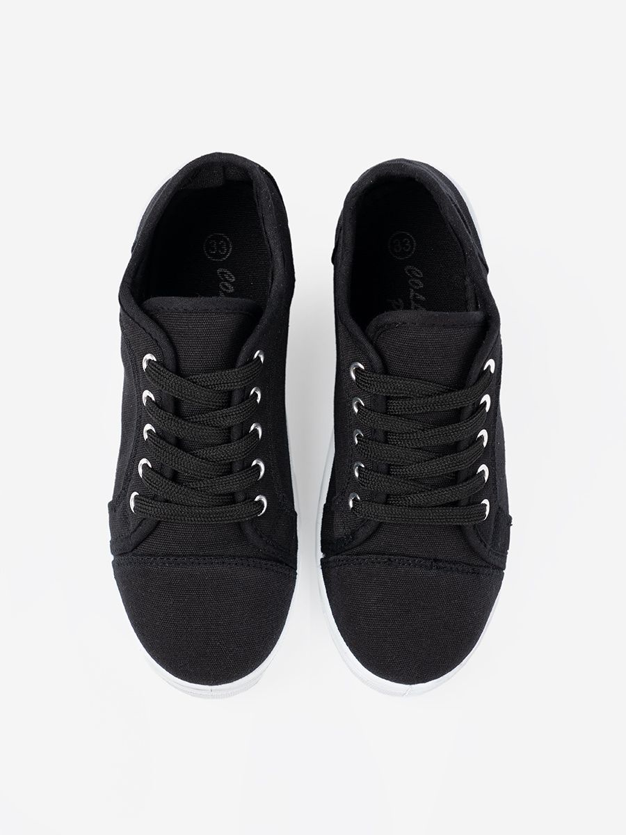 Black Lace-Up Sneakers